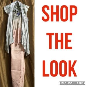 Pink grey and cream too and light pink pants